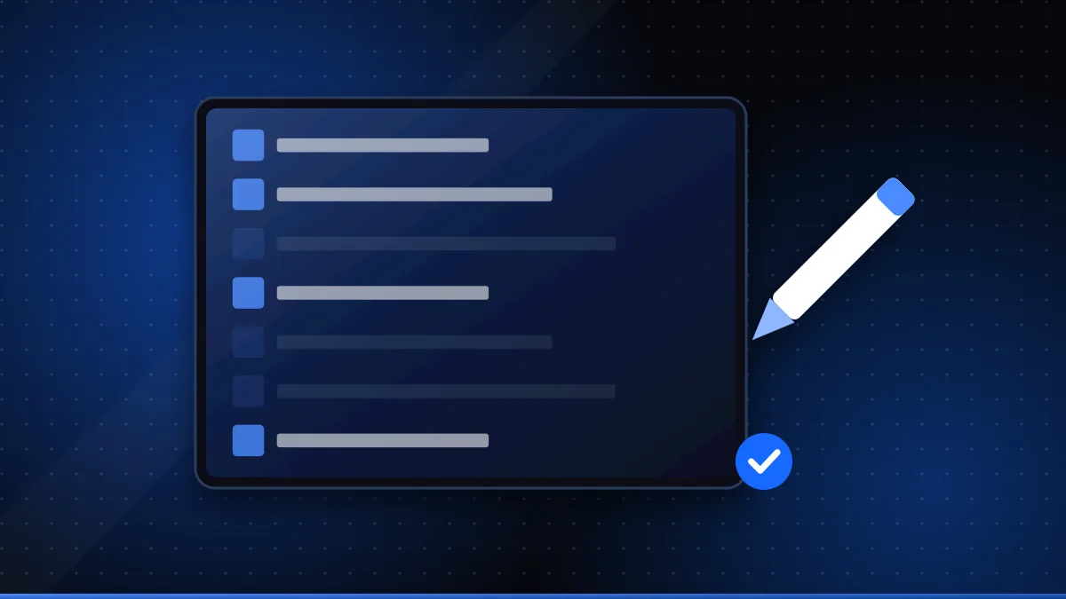 Illustration of a tablet showing an edited channel list with some rows hidden and a pencil